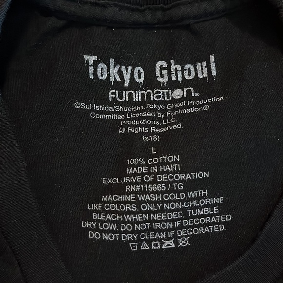 Vintage TOKYO GHOUL Size Large FunImation Graphic Tee Shirt Japan Anime NEW - Picture 9 of 12